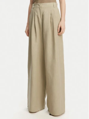 Marella Spodnie palazzo Zama 2513131132200 Khaki Regular Fit