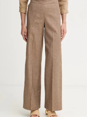 Marella spodnie regularne damskie z lnem Emme by Marella
