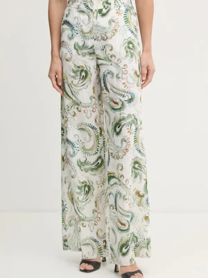 Marella spodnie wide leg damskie lniane DOMINO
