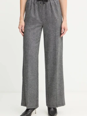 Marella spodnie z dodatkiem wełny Emme by Marella damskie kolor szary szerokie high waist 2525136022200