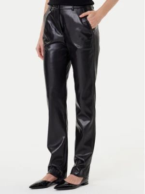 Marella Spodnie z imitacji skóry Teodora 2523786011 Czarny Slim Fit