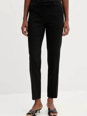 Marella spodnie z wełną damskie kolor czarny fason cygaretki high waist 2523136101200