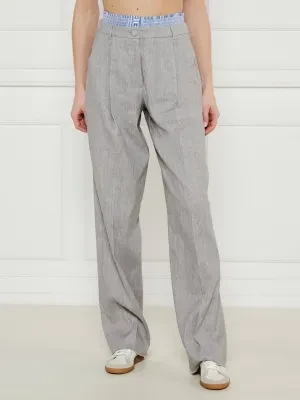 Marella SPORT Lniane spodnie Autocar | flare fit