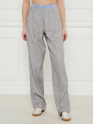 Marella SPORT Lniane spodnie Autocar | flare fit