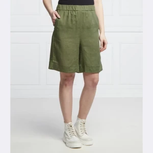 Marella SPORT Lniane szorty TEGLIA | Loose fit | high waist
