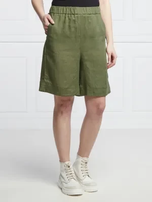 Marella SPORT Lniane szorty TEGLIA | Loose fit | high waist