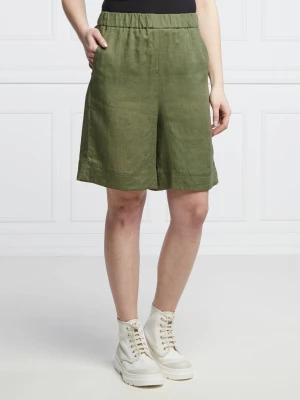Marella SPORT Lniane szorty TEGLIA | Loose fit | high waist