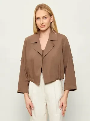 Marella SPORT Marynarka MLMPALCHI | Cropped Fit | z dodatkiem lnu