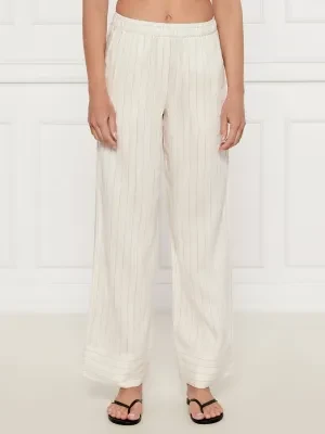 Marella SPORT Spodnie COCCIO | Straight fit | z dodatkiem lnu