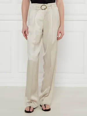 Marella SPORT Spodnie FATTO | Loose fit | z dodatkiem lnu