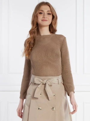 Marella SPORT Sweter VITE | Slim Fit brązowy