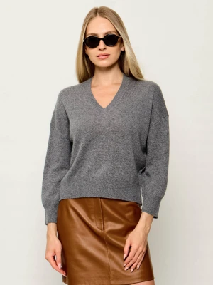 Marella SPORT Wełniany sweter Mlseditore | Relaxed fit | z dodatkiem kaszmiru szary