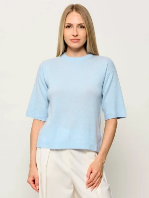 Marella SPORT Wełniany sweter Mlsvela | Regular Fit | z dodatkiem kaszmiru błękitny
