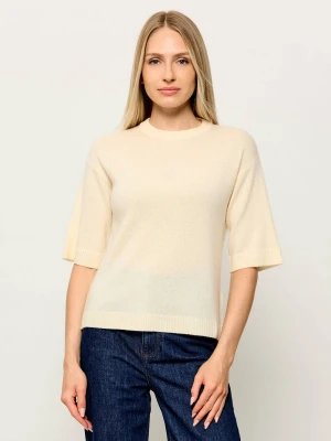 Marella SPORT Wełniany sweter Mlsvela | Regular Fit | z dodatkiem kaszmiru kremowy