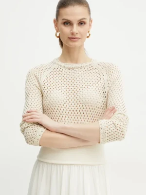 Marella sweter bawełniany Emme by Marella damski kolor beżowy 2515361101200