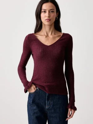 Marella sweter damski z bawełną MLLCANTONE bordowy