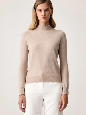 Marella sweter damski z dodatkiem kaszmiru Emme by Marella beżowy