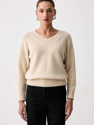Marella sweter damski z wełną MLSLIMONE beżowy