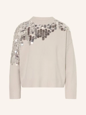 Marella Sweter Mllcalcio Z Cekinami weiss KREMOWY