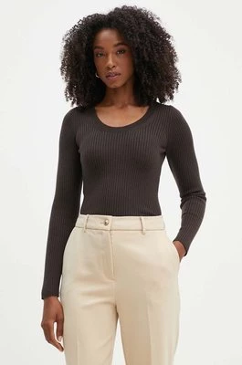 Marella sweter wełniany damski kolor brązowy lekki 2423366105200