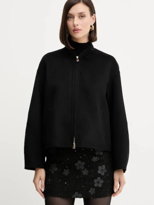 Marella sweter wełniany damski kolor czarny z półgolfem 2523366254200