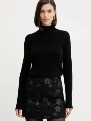 Marella sweter wełniany damski kolor czarny z półgolfem 2523366254200