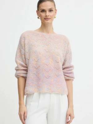 Marella sweter z dodatkiem wełny Emme by Marella damski kolor różowy 2525366282200