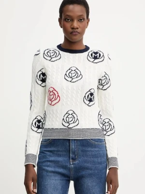 Marella sweter z wełną damski kolor biały 2523366114200