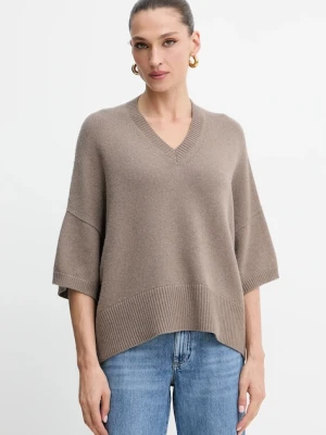 Marella sweter z wełną damski kolor brązowy 2523366404200