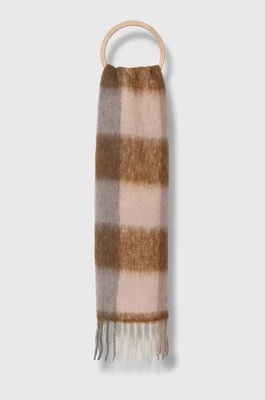 Marella szalik z domieszką wełny kolor brązowy wzorzysty