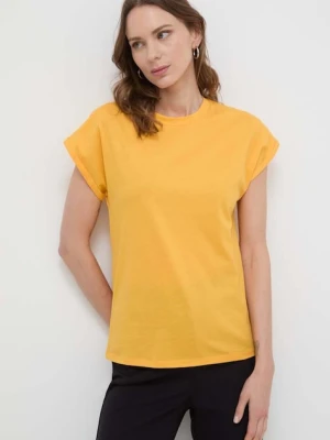 Marella t-shirt bawełniany pomarańczowy