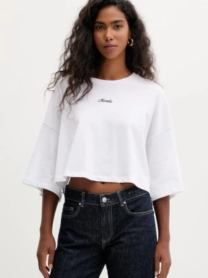 Marella t-shirt bawełniany damski kolor biały 2523976104200