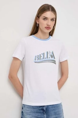 Marella t-shirt bawełniany damski kolor biały 2413971084200