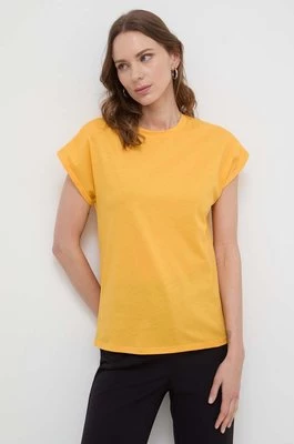 Marella t-shirt bawełniany damski kolor pomarańczowy 2413941022200