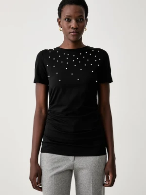 Marella T-shirt damski bawełniany MLLMITICO czarny