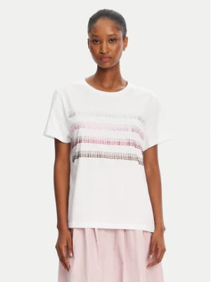 Marella T-Shirt Foglia 2515971042 Biały Regular Fit