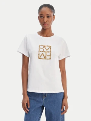 Marella T-Shirt Tema 2615971031 Biały Regular Fit