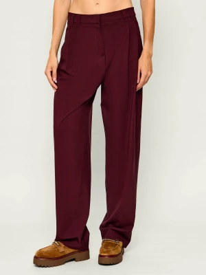 Marella Wełniane spodnie Mllodino | Relaxed fit bordowy