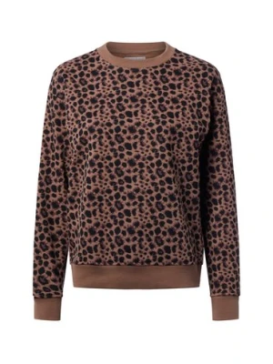 Marie Lund Bluza damska Kobiety Bawełna brązowy wzorzysty,