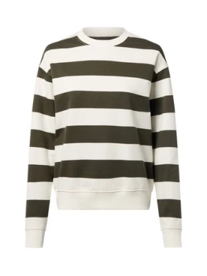Marie Lund Bluza damska Kobiety Bawełna zielony|biały w paski,