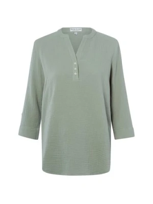 Marie Lund Bluzka damska Kobiety Bawełna (100%) zielony jednolity,
