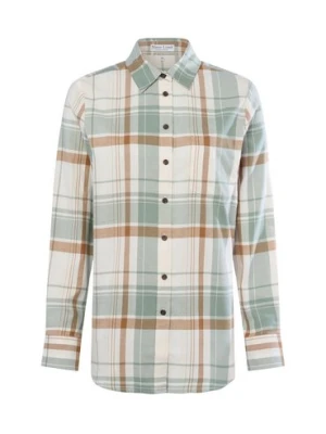 Marie Lund Bluzka damska Kobiety Regular Fit Bawełna zielony w kratkę,