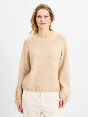 Marie Lund Collection Sweter damski z dzianiny Kobiety Sztuczne włókno beżowy jednolity,