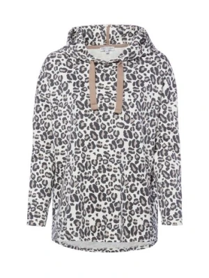 Marie Lund Damska bluza z kapturem Kobiety Bawełna brązowy|beżowy wzorzysty,