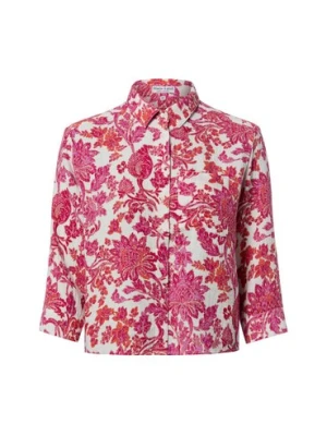 Marie Lund Damska bluzka koszulowa Kobiety Bawełna biały|wyrazisty róż wzorzysty,