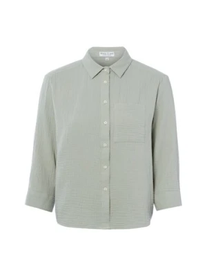 Marie Lund Damska bluzka koszulowa Kobiety Bawełna zielony jednolity,