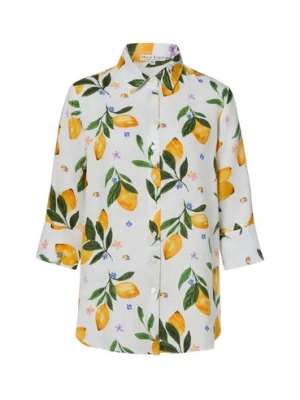 Marie Lund Damska bluzka lniana Kobiety len biały|żółty|zielony,