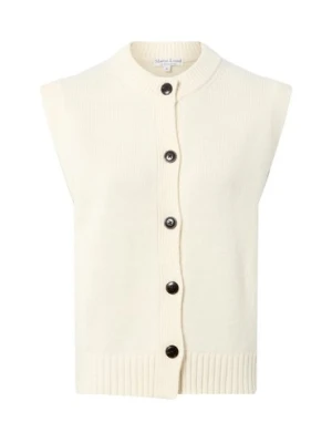 Marie Lund Damska kamizelka z dzianiny z wełny merynosów Kobiety Wełna merino biały jednolity,