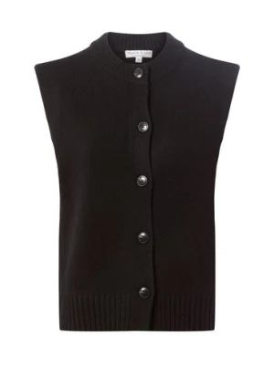 Marie Lund Damska kamizelka z dzianiny z wełny merynosów Kobiety Wełna merino czarny jednolity,
