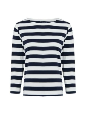 Marie Lund Damska koszulka z długim rękawem Kobiety Bawełna biały|niebieski w paski,